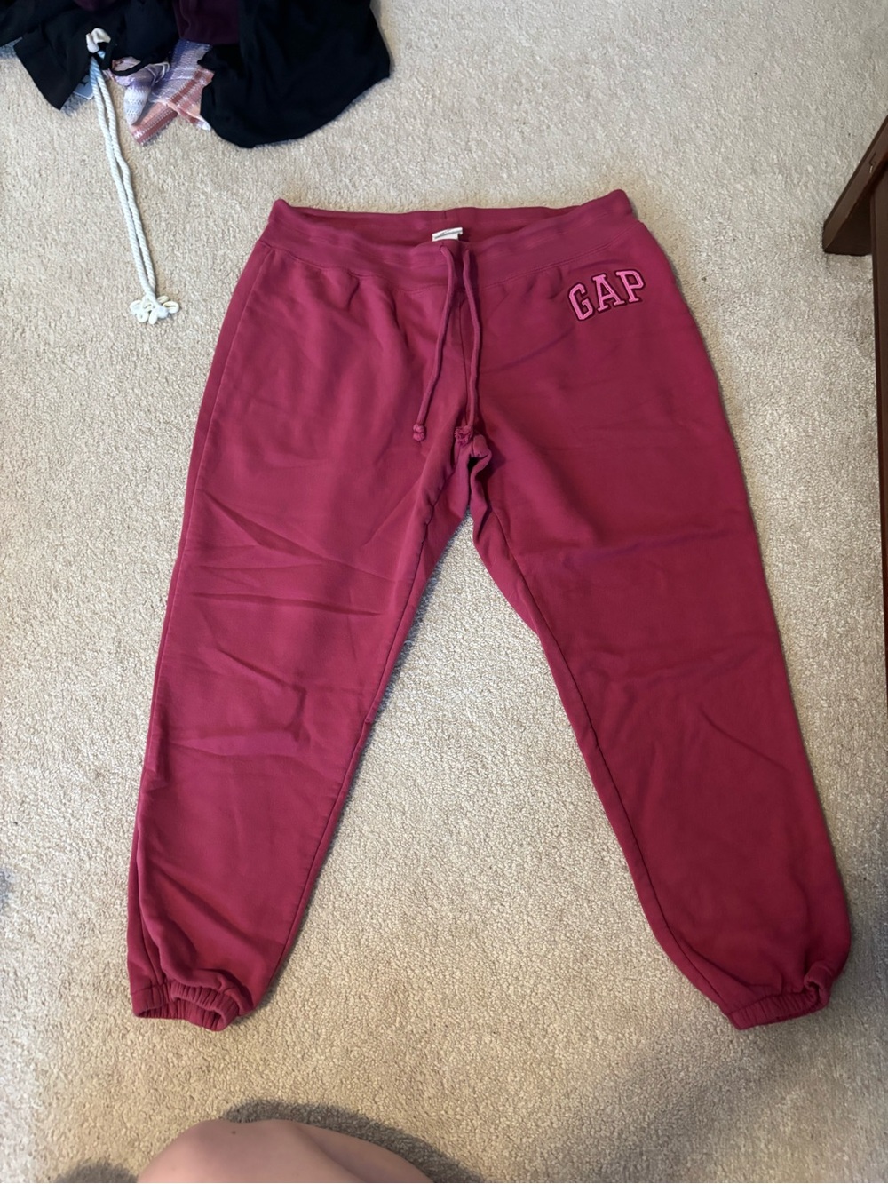 GAP Kids Burgundy Drawstring Jogger Sweatpants